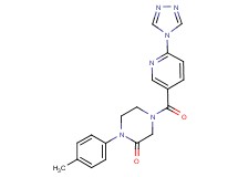 1-(4-methylphenyl)-4-{[6-(4H-1,2,4-triazol-4-yl)-3-pyridinyl]carbonyl}-2-piperazinone