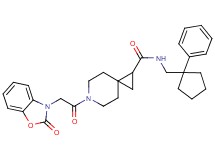 6-[(2-oxo-1,3-benzoxazol-3(2H)-yl)acetyl]-N-[(1-phenylcyclopentyl)methyl]-6-azaspiro[2.5]octane-1-carboxamide