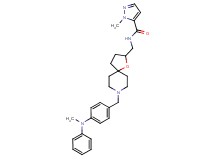 1-methyl-N-[(8-{4-[methyl(phenyl)amino]benzyl}-1-oxa-8-azaspiro[4.5]dec-2-yl)methyl]-1H-pyrazole-5-carboxamide