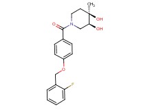 (3S*,4R*)-1-{4-[(2-fluorobenzyl)oxy]benzoyl}-4-methylpiperidine-3,4-diol