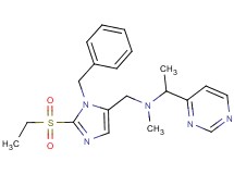 N-{[1-benzyl-2-(ethylsulfonyl)-1H-imidazol-5-yl]methyl}-N-methyl-1-(4-pyrimidinyl)ethanamine
