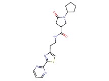 1-cyclopentyl-5-oxo-N-{2-[2-(2-pyrimidinyl)-1,3-thiazol-4-yl]ethyl}-3-pyrrolidinecarboxamide