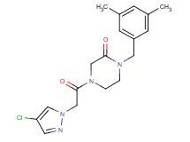 4-[(4-chloro-1H-pyrazol-1-yl)acetyl]-1-(3,5-dimethylbenzyl)-2-piperazinone