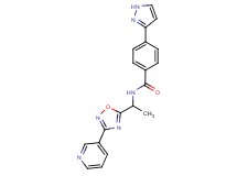 4-(1H-pyrazol-3-yl)-N-{1-[3-(3-pyridinyl)-1,2,4-oxadiazol-5-yl]ethyl}benzamide