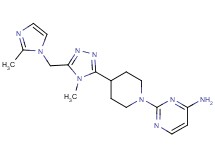 2-(4-{4-methyl-5-[(2-methyl-1H-imidazol-1-yl)methyl]-4H-1,2,4-triazol-3-yl}piperidin-1-yl)pyrimidin-4-amine