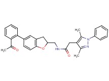 N-{[5-(2-acetylphenyl)-2,3-dihydro-1-benzofuran-2-yl]methyl}-2-(3,5-dimethyl-1-phenyl-1H-pyrazol-4-yl)acetamide