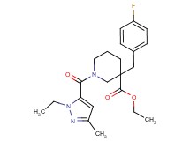 ethyl 1-[(1-ethyl-3-methyl-1H-pyrazol-5-yl)carbonyl]-3-(4-fluorobenzyl)-3-piperidinecarboxylate
