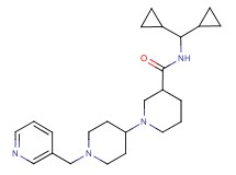N-(dicyclopropylmethyl)-1'-(pyridin-3-ylmethyl)-1,4'-bipiperidine-3-carboxamide