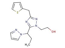 2-[5-[1-(1H-pyrazol-1-yl)propyl]-3-(2-thienylmethyl)-1H-1,2,4-triazol-1-yl]ethanol