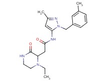 2-(1-ethyl-3-oxopiperazin-2-yl)-N-[3-methyl-1-(3-methylbenzyl)-1H-pyrazol-5-yl]acetamide