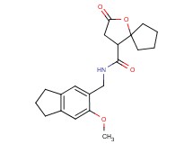N-[(6-methoxy-2,3-dihydro-1H-inden-5-yl)methyl]-2-oxo-1-oxaspiro[4.4]nonane-4-carboxamide