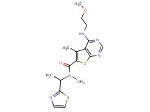 4-[(2-methoxyethyl)amino]-N,5-dimethyl-N-[1-(1,3-thiazol-2-yl)ethyl]thieno[2,3-d]pyrimidine-6-carboxamide