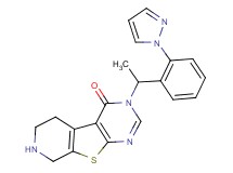 3-{1-[2-(1H-pyrazol-1-yl)phenyl]ethyl}-5,6,7,8-tetrahydropyrido[4',3':4,5]thieno[2,3-d]pyrimidin-4(3H)-one hydrochloride