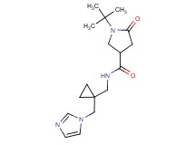 1-tert-butyl-N-{[1-(1H-imidazol-1-ylmethyl)cyclopropyl]methyl}-5-oxo-3-pyrrolidinecarboxamide