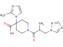 4-(2-methyl-1H-imidazol-1-yl)-1-[2-methyl-3-(1H-1,2,4-triazol-1-yl)propanoyl]piperidine-4-carboxylic acid