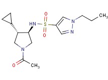 N-[(3R*,4S*)-1-acetyl-4-cyclopropyl-3-pyrrolidinyl]-1-propyl-1H-pyrazole-4-sulfonamide