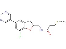N-{[7-chloro-5-(5-pyrimidinyl)-2,3-dihydro-1-benzofuran-2-yl]methyl}-3-(methylthio)propanamide