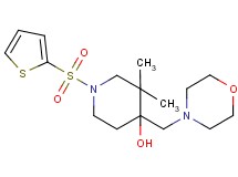 3,3-dimethyl-4-(morpholin-4-ylmethyl)-1-(2-thienylsulfonyl)piperidin-4-ol