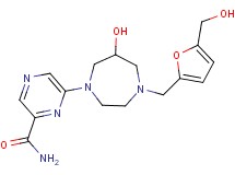 6-(6-hydroxy-4-{[5-(hydroxymethyl)-2-furyl]methyl}-1,4-diazepan-1-yl)pyrazine-2-carboxamide