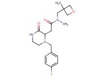 2-[1-(4-fluorobenzyl)-3-oxo-2-piperazinyl]-N-methyl-N-[(3-methyl-3-oxetanyl)methyl]acetamide