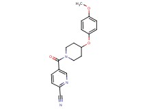 5-{[4-(4-methoxyphenoxy)-1-piperidinyl]carbonyl}-2-pyridinecarbonitrile