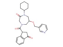 1-cyclohexyl-4-[(3-oxo-2,3-dihydro-1H-inden-1-yl)carbonyl]-6-(3-pyridinylmethoxy)-1,4-diazepan-2-one