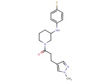 N-(4-fluorophenyl)-1-[3-(1-methyl-1H-pyrazol-4-yl)propanoyl]-3-piperidinamine