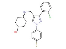 trans-4-({[3-(2-chlorophenyl)-1-(4-fluorophenyl)-1H-pyrazol-4-yl]methyl}amino)cyclohexanol