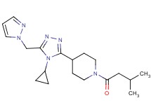 4-[4-cyclopropyl-5-(1H-pyrazol-1-ylmethyl)-4H-1,2,4-triazol-3-yl]-1-(3-methylbutanoyl)piperidine