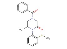 4-benzoyl-6-methyl-1-[2-(methylthio)phenyl]-2-piperazinone