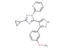 2-{3-cyclopropyl-5-[3-(3-methoxyphenyl)-1H-pyrazol-4-yl]-1H-1,2,4-triazol-1-yl}pyridine