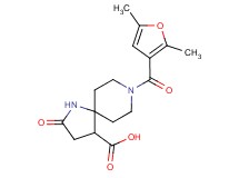 8-(2,5-dimethyl-3-furoyl)-2-oxo-1,8-diazaspiro[4.5]decane-4-carboxylic acid