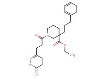 ethyl 1-[3-(6-oxo-1,4,5,6-tetrahydro-3-pyridazinyl)propanoyl]-3-(3-phenylpropyl)-3-piperidinecarboxylate