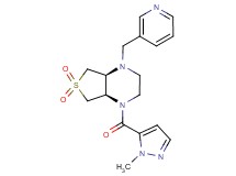 (4aS*,7aR*)-1-[(1-methyl-1H-pyrazol-5-yl)carbonyl]-4-(3-pyridinylmethyl)octahydrothieno[3,4-b]pyrazine 6,6-dioxide