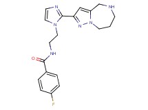4-fluoro-N-{2-[2-(5,6,7,8-tetrahydro-4H-pyrazolo[1,5-a][1,4]diazepin-2-yl)-1H-imidazol-1-yl]ethyl}benzamide dihydrochloride