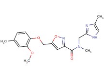 5-[(2-methoxy-4-methylphenoxy)methyl]-N-methyl-N-[(4-methyl-1H-imidazol-2-yl)methyl]isoxazole-3-carboxamide
