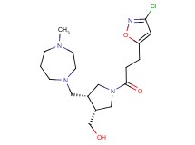 {(3R*,4R*)-1-[3-(3-chloroisoxazol-5-yl)propanoyl]-4-[(4-methyl-1,4-diazepan-1-yl)methyl]pyrrolidin-3-yl}methanol
