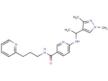6-{[1-(1,3-dimethyl-1H-pyrazol-4-yl)ethyl]amino}-N-(3-pyridin-2-ylpropyl)nicotinamide