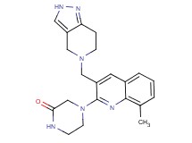 4-[8-methyl-3-(2,4,6,7-tetrahydro-5H-pyrazolo[4,3-c]pyridin-5-ylmethyl)-2-quinolinyl]-2-piperazinone