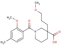 1-(2-methoxy-4-methylbenzoyl)-3-(3-methoxypropyl)-3-piperidinecarboxylic acid