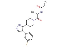 N-(2-{4-[4-(3-fluorophenyl)-1H-pyrazol-5-yl]piperidin-1-yl}-1-methyl-2-oxoethyl)propanamide