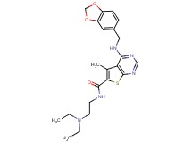 4-[(1,3-benzodioxol-5-ylmethyl)amino]-N-[2-(diethylamino)ethyl]-5-methylthieno[2,3-d]pyrimidine-6-carboxamide
