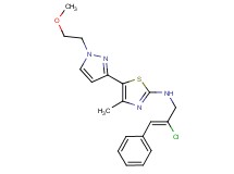 N-[(2Z)-2-chloro-3-phenyl-2-propen-1-yl]-5-[1-(2-methoxyethyl)-1H-pyrazol-3-yl]-4-methyl-1,3-thiazol-2-amine