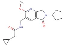 N-[(6-cyclopentyl-2-methoxy-5-oxo-6,7-dihydro-5H-pyrrolo[3,4-b]pyridin-3-yl)methyl]-2-cyclopropylacetamide