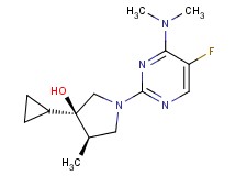 (3R*,4R*)-3-cyclopropyl-1-[4-(dimethylamino)-5-fluoropyrimidin-2-yl]-4-methylpyrrolidin-3-ol