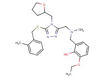 2-ethoxy-6-[(methyl{[5-[(2-methylbenzyl)thio]-4-(tetrahydro-2-furanylmethyl)-4H-1,2,4-triazol-3-yl]methyl}amino)methyl]phenol