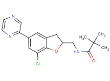 N-{[7-chloro-5-(2-pyrazinyl)-2,3-dihydro-1-benzofuran-2-yl]methyl}-2,2-dimethylpropanamide