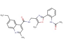 N-({2-[2-(acetylamino)phenyl]-5-methyl-1,3-oxazol-4-yl}methyl)-6-ethyl-2-methyl-4-quinolinecarboxamide