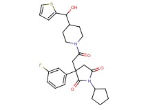 1-cyclopentyl-3-(3-fluorophenyl)-3-(2-{4-[hydroxy(2-thienyl)methyl]-1-piperidinyl}-2-oxoethyl)-2,5-pyrrolidinedione