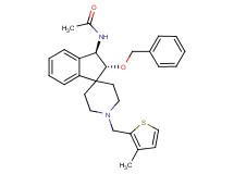 N-{(2R*,3R*)-2-(benzyloxy)-1'-[(3-methyl-2-thienyl)methyl]-2,3-dihydrospiro[indene-1,4'-piperidin]-3-yl}acetamide